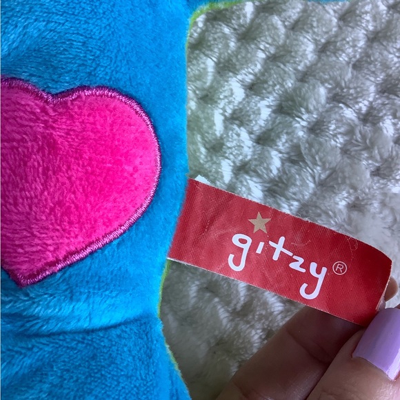 Gitzy Plush Blue Elephant Green Polka Dots with Rattle Inside Stuffed Animal Toy - Picture 9 of 13